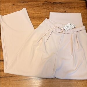 NWT H&M beige flowy dress pants